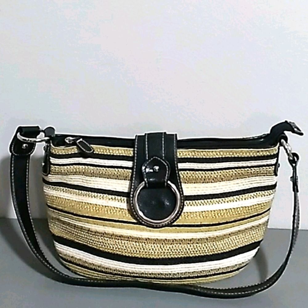 Black/White/Light Green/Gold Bag.
